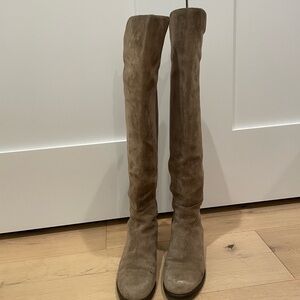 5050 Suede Over-The-Knee Boots Taupe Size 5.5